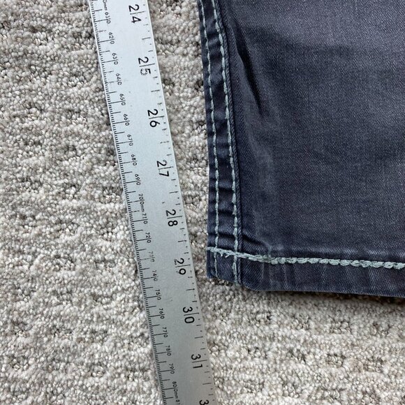 Suko Jeans Women Size 16 Black Dazzled Rhinestones Faded Washed Denim Black - Picture 8 of 13